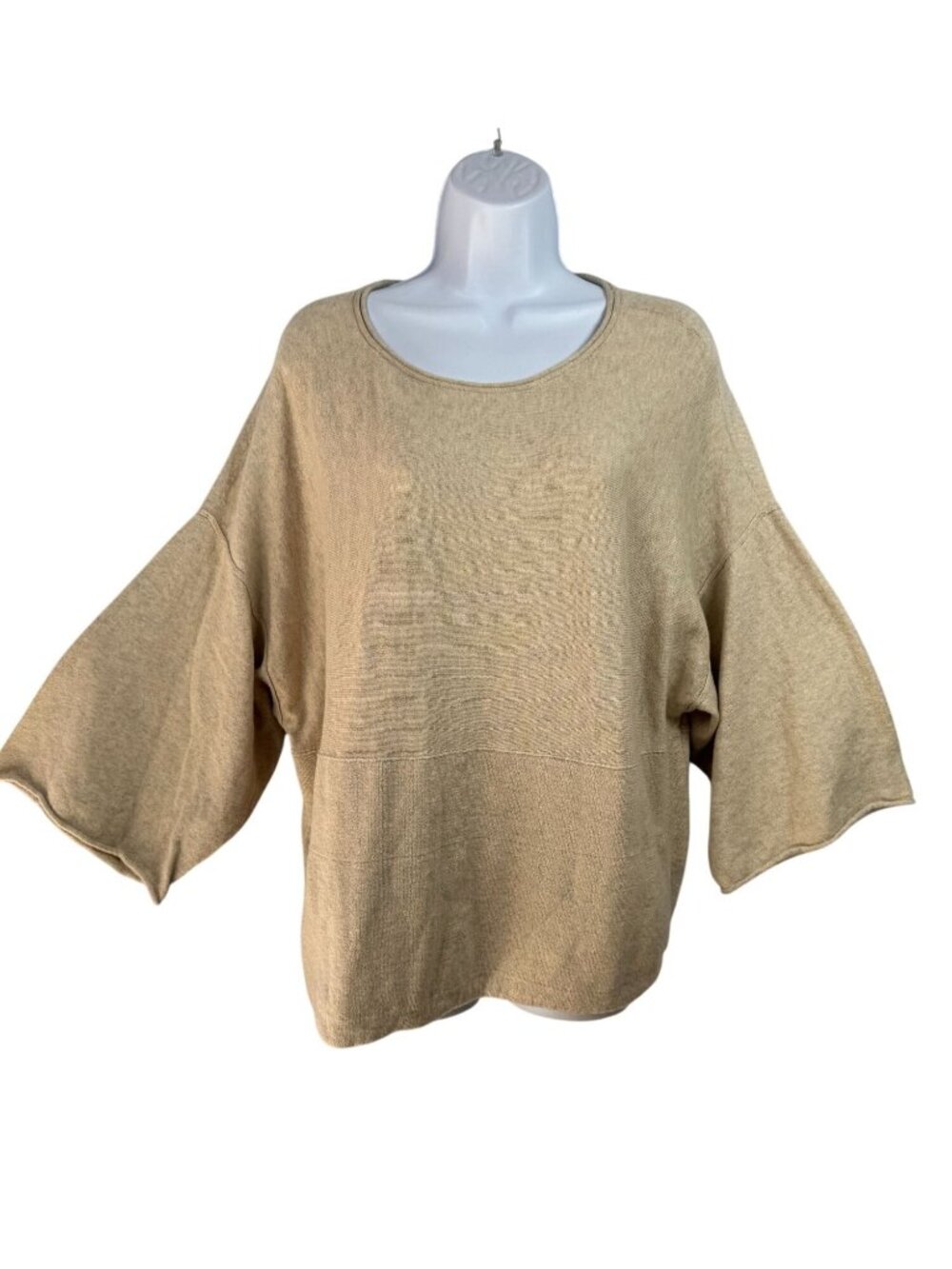Pure J. Jill Cream Knit Cotton Cashmere Blend Sweater Top size Medium Lagenlook
